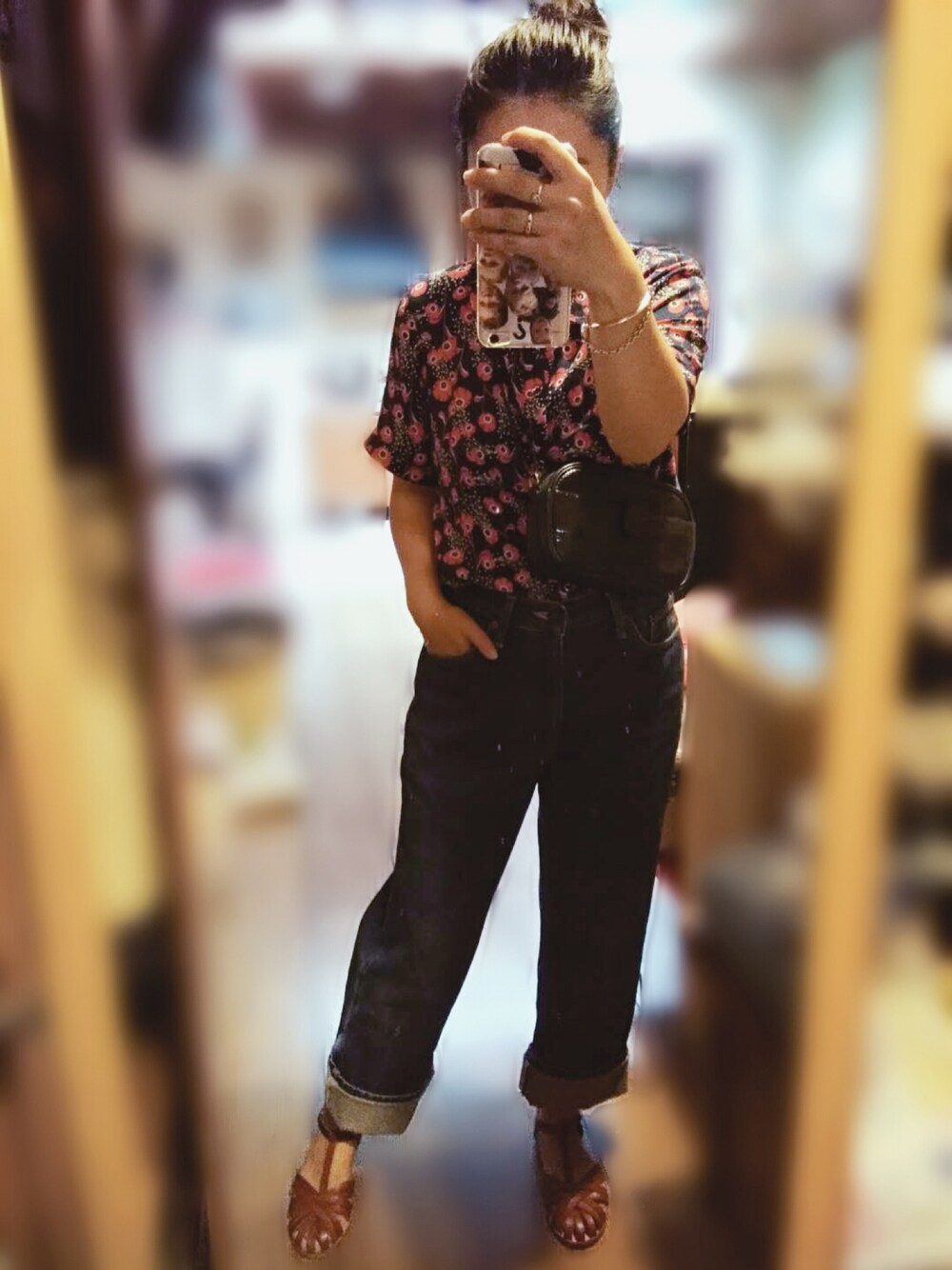 「VINTAGEのアイテム（シャツ/ブラウス、その他）」を使った、puddingさん（レディース・150cm）の夏コーディネートの1枚目の写真
