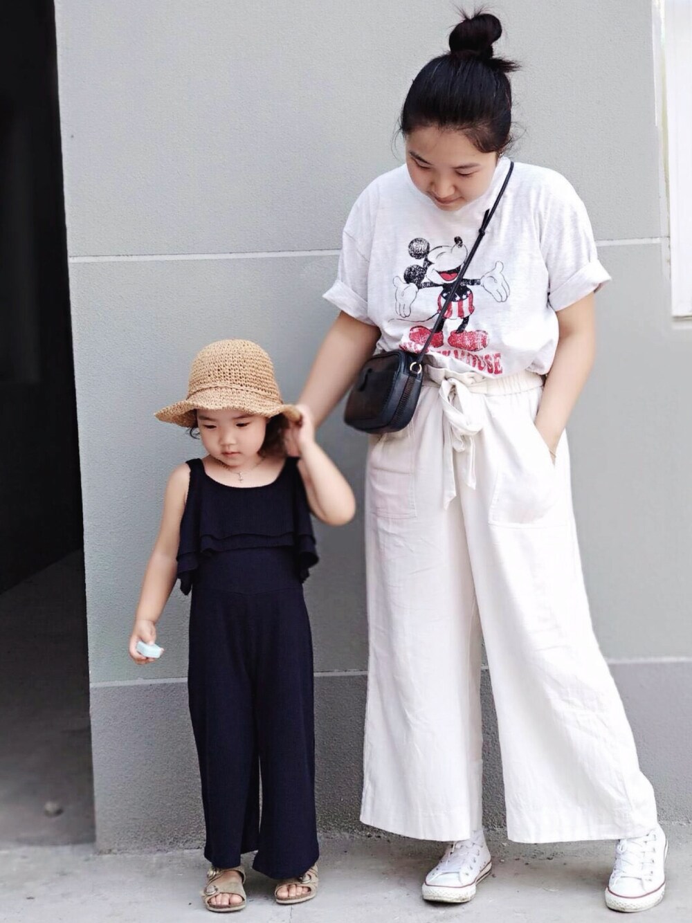 「Disneyのアイテム（Tシャツ/カットソー、ホワイト系）」を使った、puddingさん（レディース・150cm）の夏コーディネートの1枚目の写真