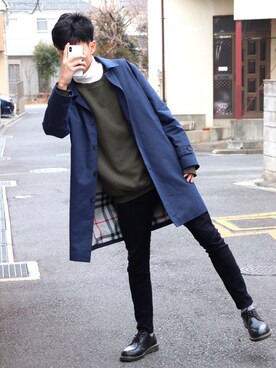 「MONO-MART（モノマート）のアイテム（その他アウター）」を使った、rさん（メンズ・178cm）の冬コーディネート
