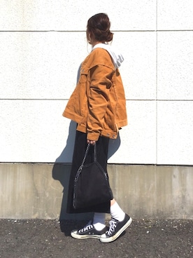 「niko and...（ニコアンド）のアイテム（ノーカラージャケット）」を使った、mochikoさん（レディース・164cm）の冬コーディネート