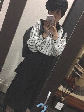 「Right-on（ライトオン）のアイテム（ハンチング/ベレー帽）」を使った、こまきみさとさん（レディース・157cm）の春コーディネート