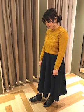 「マスタードイエロー」｜moemiさん（レディース・156cm）の冬コーディネート