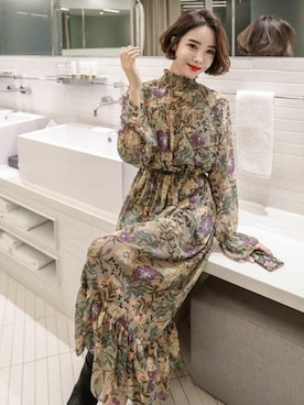 「PPGIRL（PPGIRL）のアイテム（ワンピース）」を使った、PPGIRLさん（レディース・163cm）の冬コーディネート