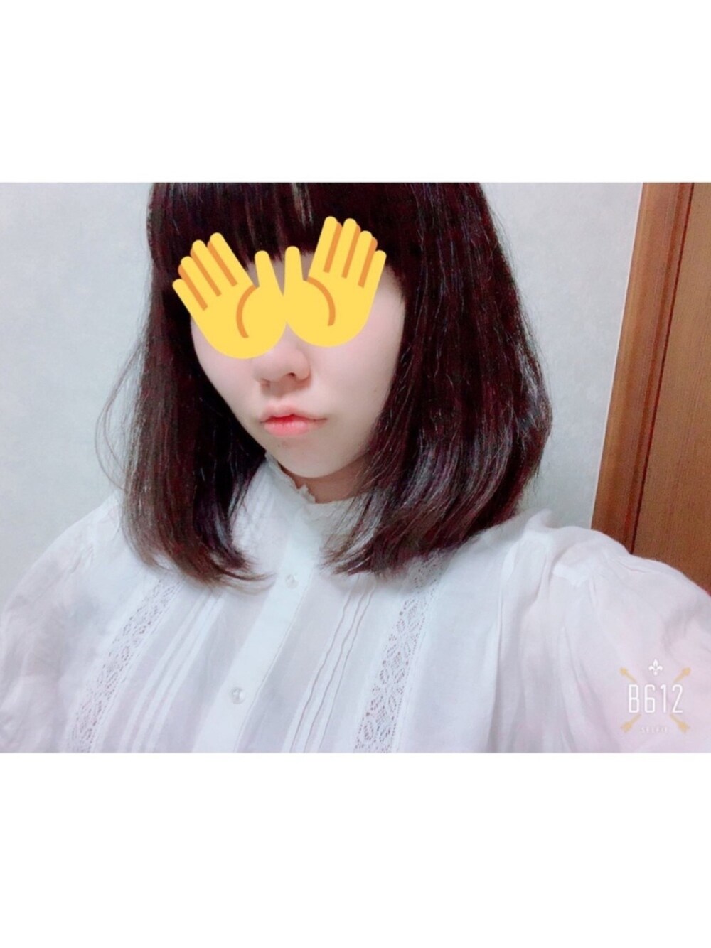 「髪型、美容院、美容院行ってきた、さらさら、ボブ、ミディアムヘア、ブラウス、白ブラウス」｜「w closetのピンタックレースブラウス（シャツ/ブラウス、ホワイト系）」を使った、もえりん✩⃛さん（レディース・154cm）の春コーディネートの1枚目の写真