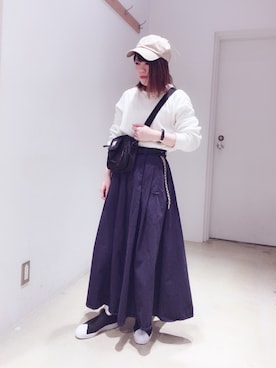 「SEVENDAYS=SUNDAY（セブンデイズサンデイ）のアイテム（スカート）」を使った、Konnoさん（レディース・152cm）の春コーディネート