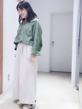 「ミリタリーシャツ」｜Konnoさん（レディース・162cm）の春コーディネート