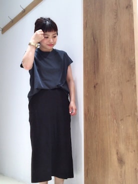 「クルーネックTシャツ」｜「アイテム（その他）」を使った、Konnoさん（レディース・149cm）の夏コーディネート
