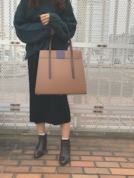 「アシメニット」｜みんさん（レディース・161cm）の秋コーディネート