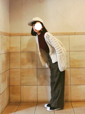 「ゆるニット」｜「アイテム（スリッポン）」を使った、ちーさん（レディース・154cm）の冬コーディネート