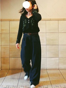 「ユナイテッドアローズ」｜「アイテム（スリッポン）」を使った、ちーさん（レディース・154cm）の春コーディネート
