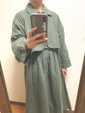 「アイテム（ステンカラーコート）」を使った、M o k aさん（レディース・151cm・20代）の春コーディネート