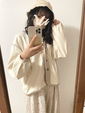 「消えそうな色コーデ」｜「アイテム（帽子）」を使った、M o k aさん（レディース・151cm）の春コーディネート