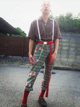 「夏服」｜「アイテム（ブーツ）」を使った、SAKAさん（メンズ・173cm・10代）の春コーディネート