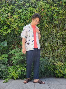 「URBAN RESEARCH Sonny Label（アーバンリサーチサニーレーベル）のアイテム（サンダル）」を使った、たかやさん（メンズ・174cm）の夏コーディネート