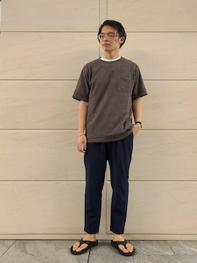 「URBAN RESEARCH Sonny Label（アーバンリサーチサニーレーベル）のアイテム（サンダル）」を使った、たかやさん（メンズ・174cm）の夏コーディネート