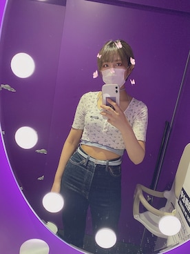 「クロップドトップス」｜「アイテム（キャミソール）」を使った、Lunaさん（レディース・159cm）の秋コーディネート