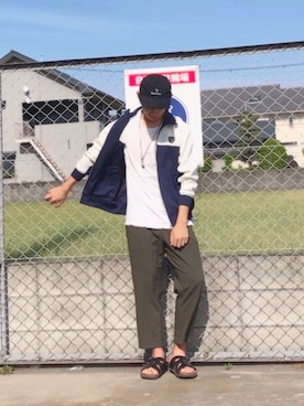 「Arnold Palmer（アーノルドパーマー）のアイテム（帽子）」を使った、suzu.さん（メンズ・170cm）の春コーディネート