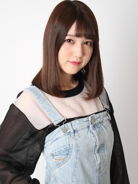 「DIESEL（ディーゼル）のアイテム（オールインワン・サロペット）」を使った、安室さん（レディース・165cm）の春コーディネート