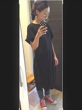 「Y's（ワイズ）のアイテム（ワンピース/ドレス）」を使った、momoさん（レディース・166cm）の秋コーディネート