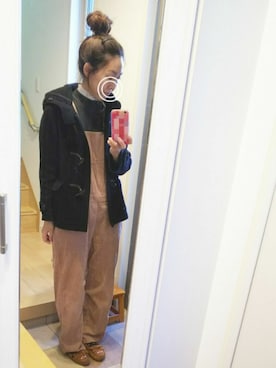「TSUMORI CHISATO（ツモリチサト）のアイテム（サロペット/オーバーオール）」を使った、momoさん（レディース・166cm）の冬コーディネート