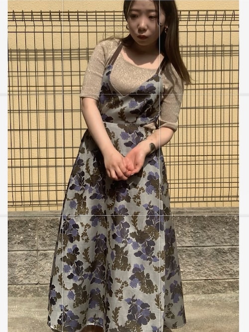 カットソー(半袖/袖なし) MEDI CROCHET LAYERED KNIT Ameri（アメリ）の「MEDI CROCHET LAYERED KNIT（ニット/セーター