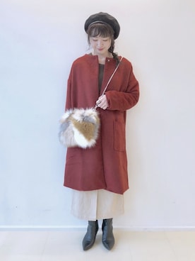 「mystic（ミスティック）のアイテム（ノーカラージャケット）」を使った、やっすーさん（レディース・158cm）の秋コーディネート