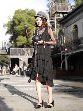 「Something Borrowed（サムシングボロウド）のアイテム」を使った、Miriam Mibaoさん（レディース・163cm）の冬コーディネート