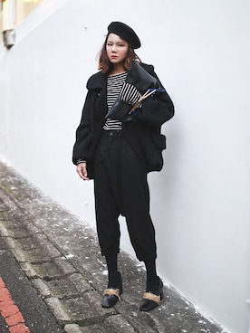 「TOPMAN（トップマン）のアイテム（帽子）」を使った、Miriam Mibaoさん（レディース・163cm）の春コーディネート