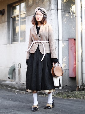 「STYLENANDA（スタイルナンダ）のアイテム（ハンチング/ベレー帽）」を使った、Miriam Mibaoさん（レディース・163cm）の夏コーディネート