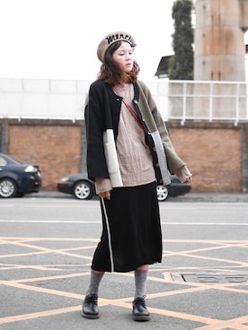 「STYLENANDA（スタイルナンダ）のアイテム（ハンチング/ベレー帽）」を使った、Miriam Mibaoさん（レディース・163cm）の夏コーディネート