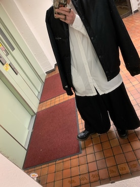 「Yohji Yamamoto（ヨウジヤマモト）のアイテム（ブルゾン）」を使った、takaさん（メンズ・177cm）の冬コーディネート
