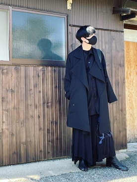 「BLACK Scandal Yohji Yamamoto（ブラックスキャンダルヨウジヤマモト）のアイテム（パンツ）」を使った、takaさん（メンズ・177cm）の冬コーディネート