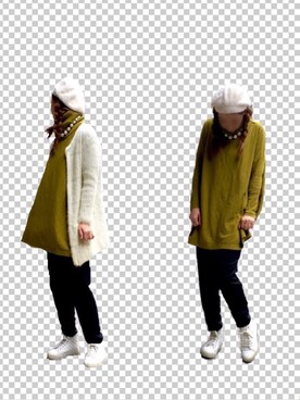 「CECIL McBEE（セシルマクビー）のアイテム（ハンチング/ベレー帽）」を使った、Rℹ︎maluさん（レディース・156cm）の春コーディネート