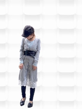 「サッシュベルト」｜「アイテム（その他アウター）」を使った、Rℹ︎maluさん（レディース・156cm）の春コーディネート
