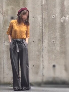 「Honeys（ハニーズ）のコーデュロイ（ハンチング/ベレー帽、その他）」を使った、Rℹ︎maluさん（レディース・156cm）の秋コーディネート