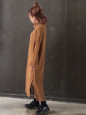 「今日のピアスのアイテム（ピアス（両耳用）、グリーン系）」を使った、Rℹ︎maluさん（レディース・156cm）の冬コーディネート