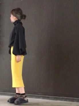 「今日のピアスのアイテム（ピアス（両耳用）、グレー系）」を使った、Rℹ︎maluさん（レディース・156cm）の冬コーディネート