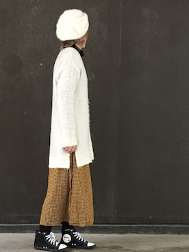 「CECIL McBEE（セシルマクビー）のアイテム（ハンチング/ベレー帽）」を使った、Rℹ︎maluさん（レディース・156cm）の冬コーディネート
