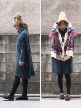 「folklore（フォルクローレ）のアイテム」を使った、Rℹ︎maluさん（レディース・156cm）の冬コーディネート
