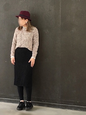 「レザーピアスのアイテム（ピアス（両耳用）、その他）」を使った、Rℹ︎maluさん（レディース・156cm）の冬コーディネート