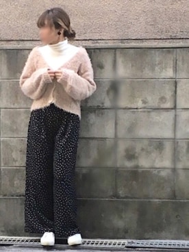 「2wayピアスのアイテム（ピアス（両耳用）、ブラック系）」を使った、Rℹ︎maluさん（レディース・156cm）の春コーディネート