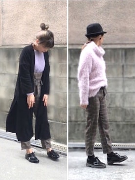 「グレンチェック」｜「アイテム（レインシューズ）」を使った、Rℹ︎maluさん（レディース・156cm）の春コーディネート