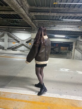 「EVRIS（エヴリス）のアイテム（ブルゾン）」を使った、KANOさん（レディース・165cm）の春コーディネート