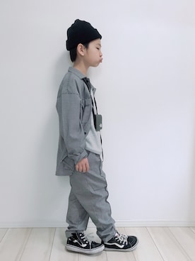 「Right-on（ライトオン）のアイテム（ニットキャップ/ビーニー）」を使った、タロイモさん（キッズ・123cm）の春コーディネート