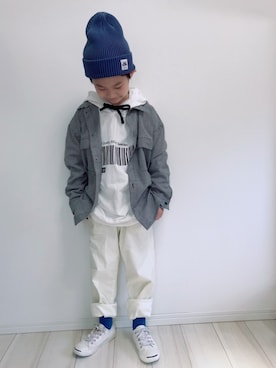 「RNA（アールエヌエー）のアイテム」を使った、タロイモさん（キッズ・123cm）の春コーディネート