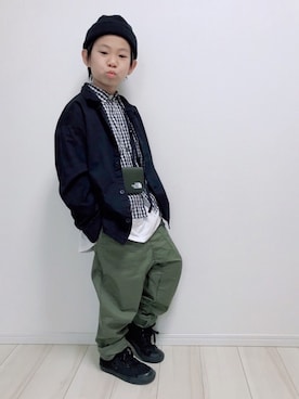 「Right-on（ライトオン）のアイテム（帽子）」を使った、タロイモさん（キッズ・123cm）の春コーディネート