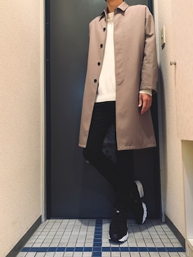「アイテム（ステンカラーコート）」を使った、@soranoさん（メンズ・177cm・20代）の秋コーディネート