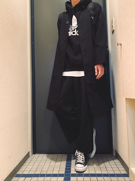 「CONVERSE（コンバース）のALL STAR HI（スニーカー）」を使った、@soranoさん（メンズ・177cm）の冬コーディネート