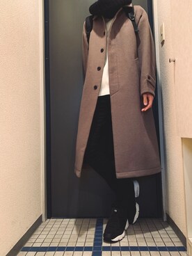 「アイテム（ステンカラーコート）」を使った、@soranoさん（メンズ・177cm・20代）の冬コーディネート