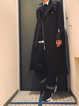 「glamb（グラム）のアイテム（トレンチコート）」を使った、@soranoさん（メンズ・177cm）の冬コーディネート